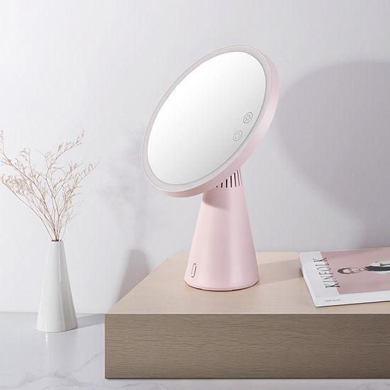 Espejo de la luna - Lámpara de escritorio y escritorio LED espejo de maquillaje con altavoz Bluetooh