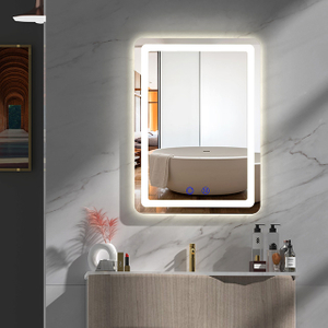 DP339 LED iluminado anti-niebla de baño cuadrado espejo de baño de pared